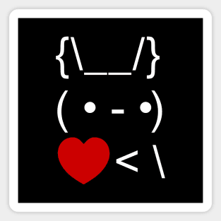 ASCII Text Art Bunny Rabbit Take Heart Back Magnet